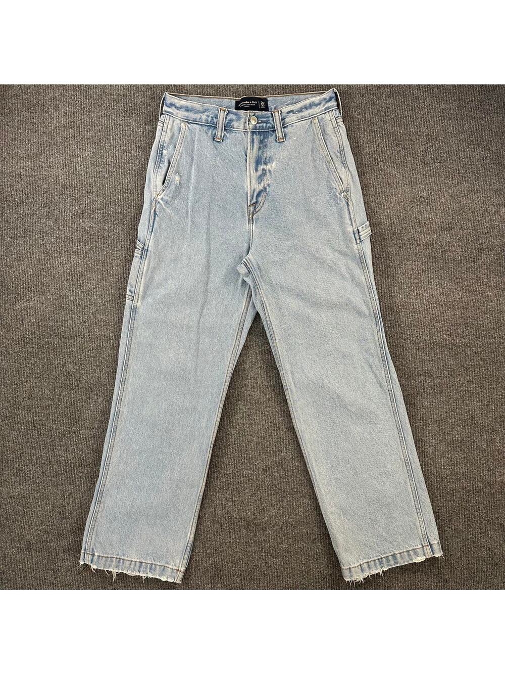 Abercrombie & Fitch Women’s Authentic Rigid Denim Baggy Fit Carpenter Jean 28x29